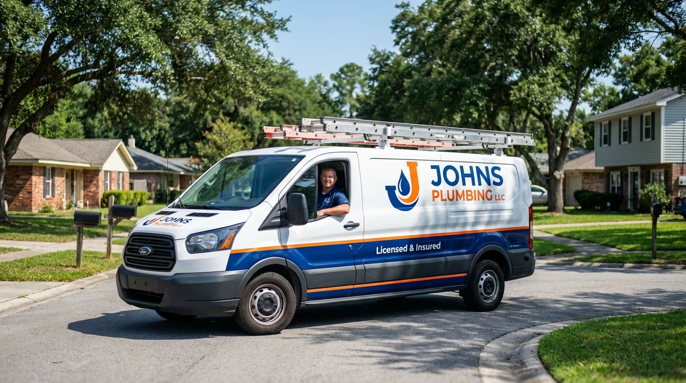 Johns Plumbing LLC service van in West Liberty, KY